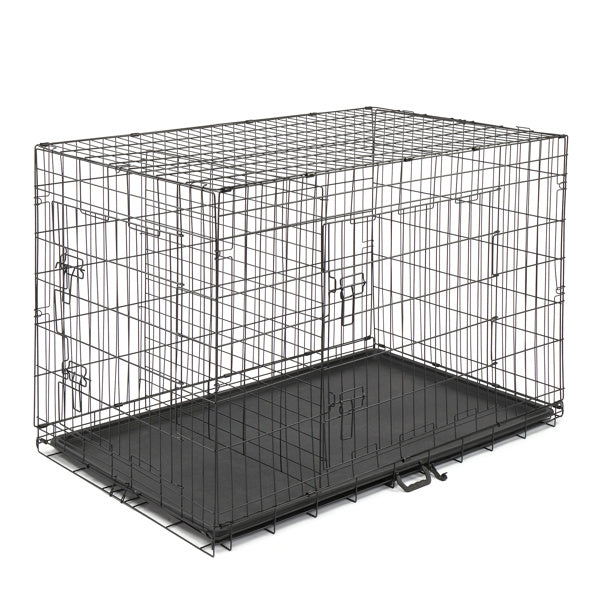 48" Pet Kennel Cat Dog Folding Steel Crate Animal Playpen Wire Metal Doba as picture